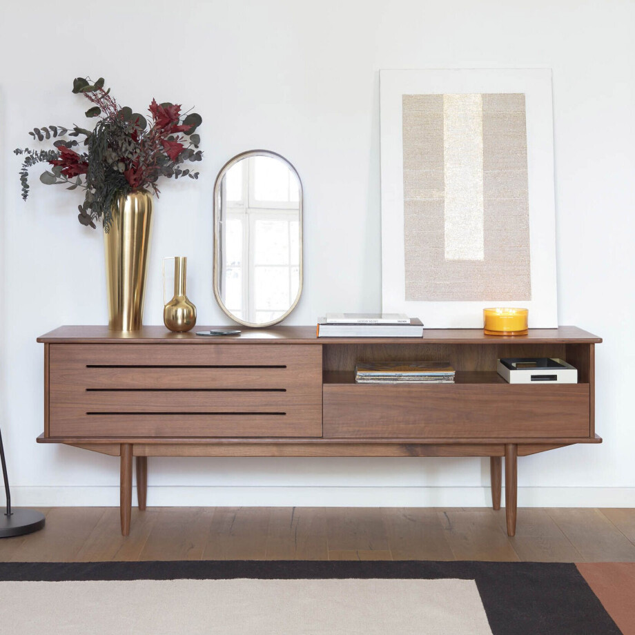 Kave Home TV-meubel 'Carolin' Notenhout, 180cm afbeelding 