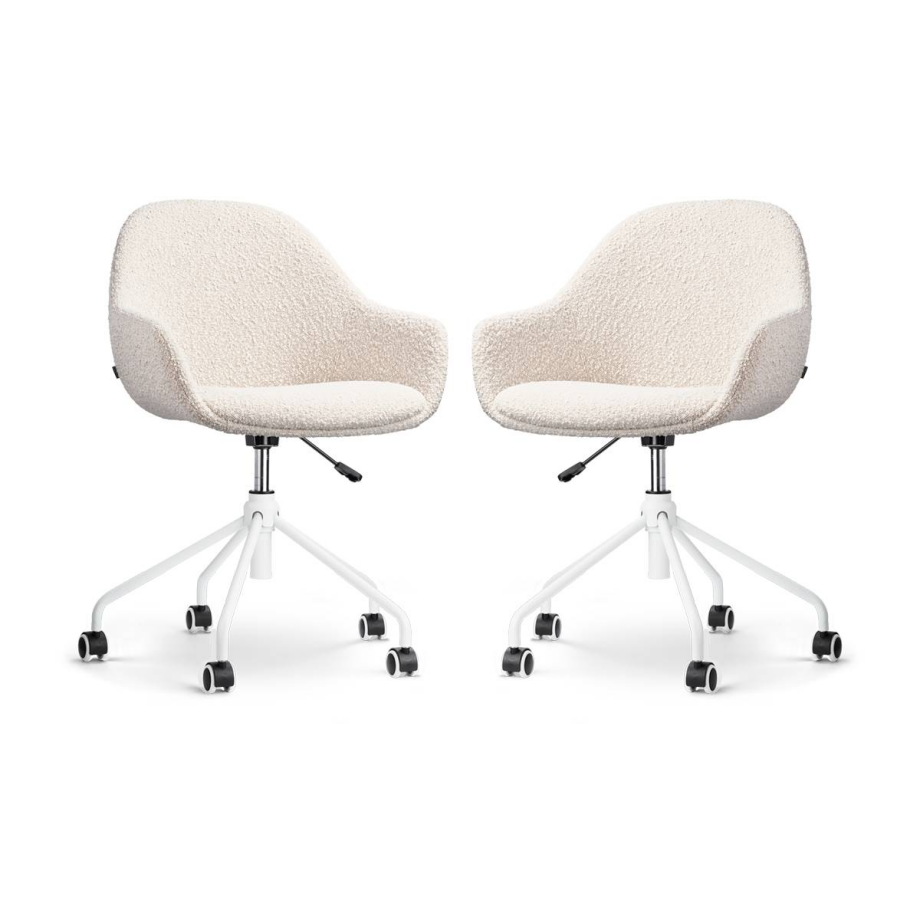 Set van 2 bureaustoelen Nout-Mae bouclé | Nolon afbeelding 1
