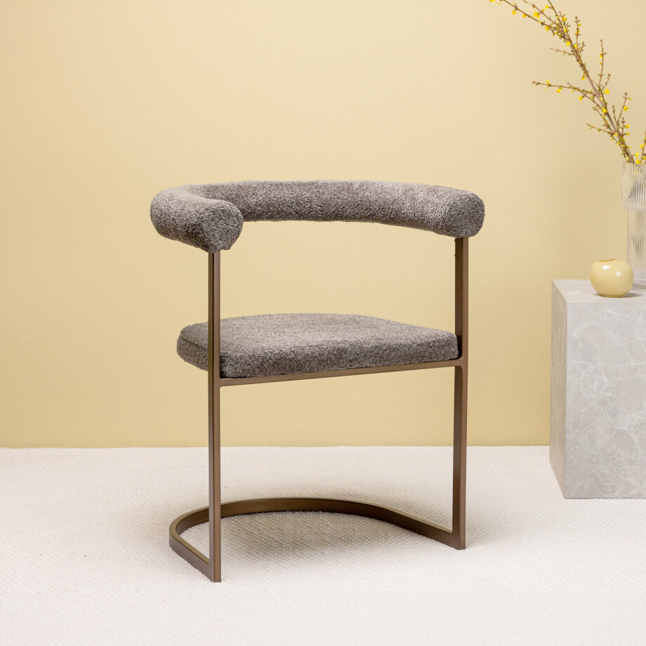 Nohr Eetkamerstoel 'Fabrice' Bouclé, kleur Bruin afbeelding 1