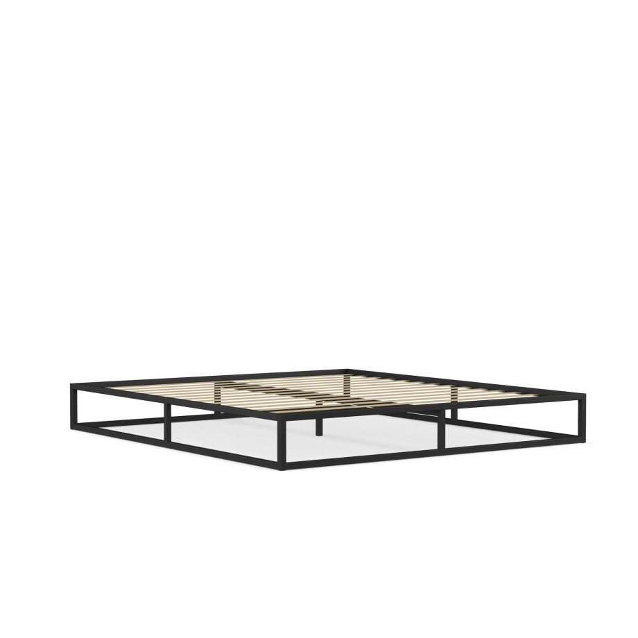 BRUNO Metalen Bed 160x200cm zwart incl. lattenbodem afbeelding 