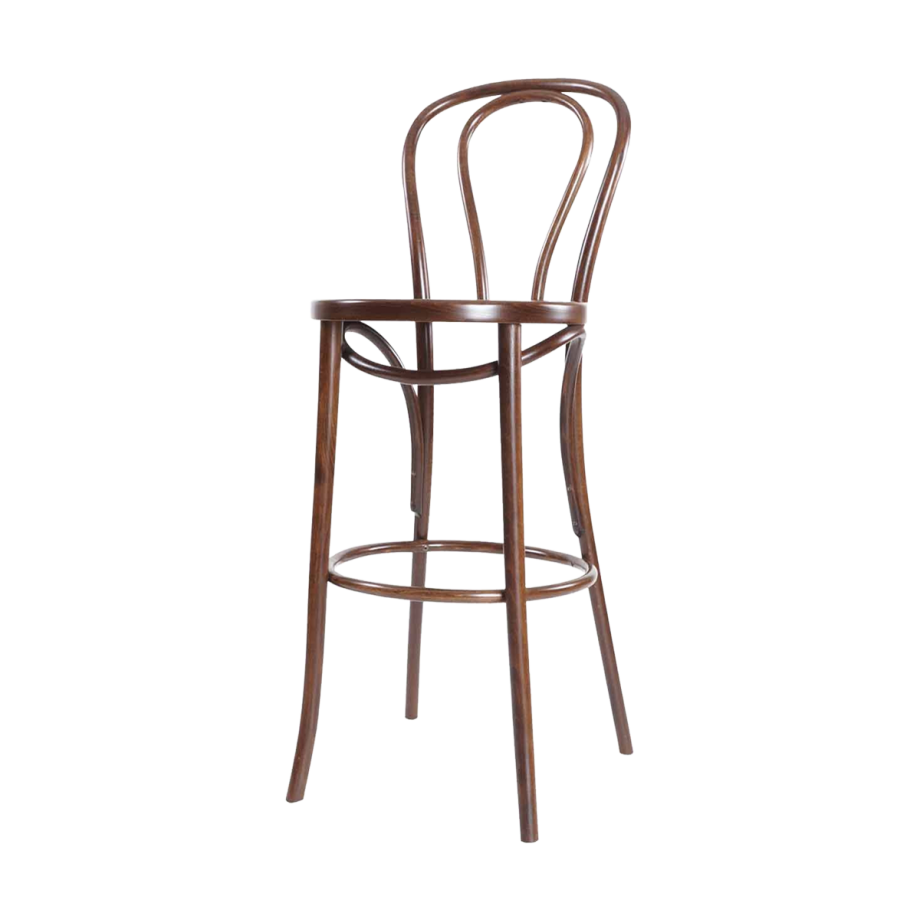 Vienna Thonet No. 18 houten barkruk walnoot - 75 cm afbeelding 1