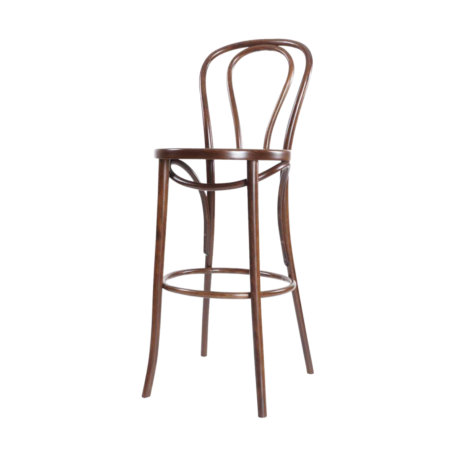 Vienna Thonet No. 18 houten barkruk walnoot - 75 cm Vienna Thonet No. 18 houten barkruk walnoot - 75 cm afbeelding 1