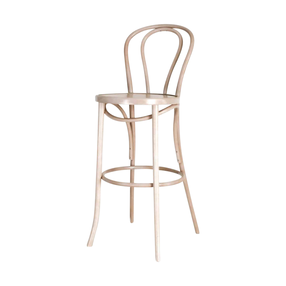 Vienna Thonet No. 18 houten barkruk whitewash - 75 cm Vienna Thonet No. 18 houten barkruk whitewash - 75 cm afbeelding 1