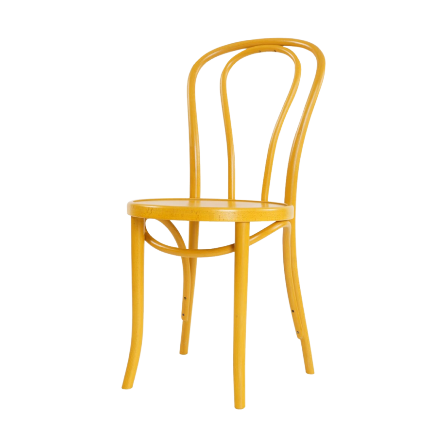 Vienna Thonet No. 18 houten bistrostoel geel afbeelding 1