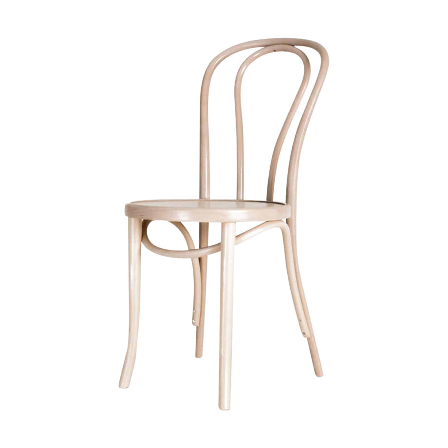 Vienna Thonet No. 18 houten bistrostoel whitewash afbeelding 1