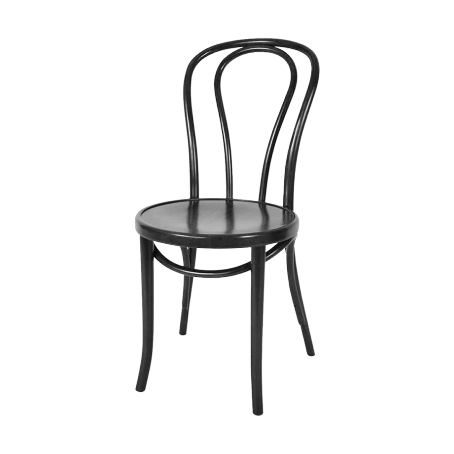 Vienna Thonet No. 18 houten bistrostoel zwart gebeitst afbeelding 1