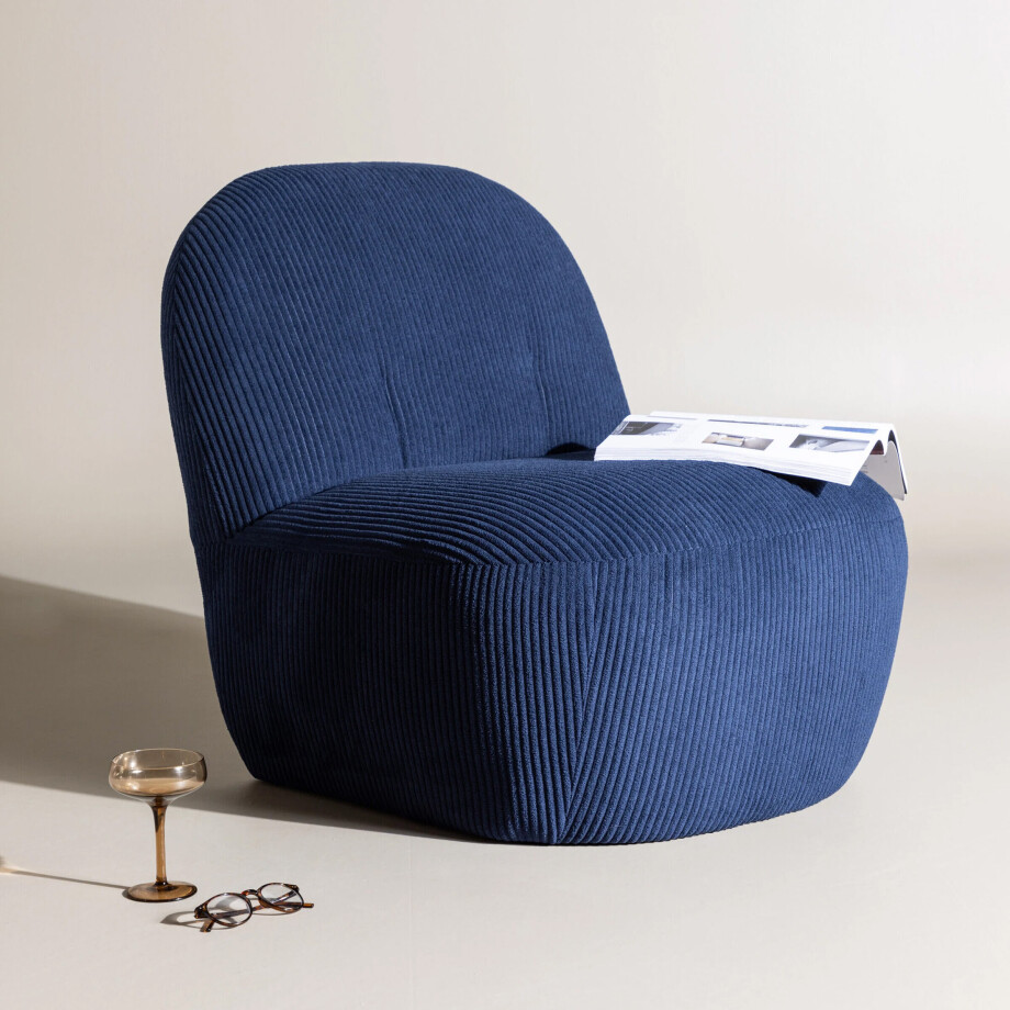 Nohr Fauteuil 'Hadiyah' Rib, kleur Blauw afbeelding 1