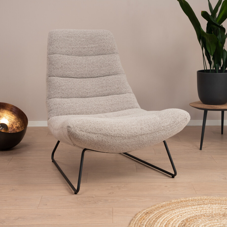 Sohome Fauteuil 'Otis' Bouclé, kleur Beige afbeelding 1