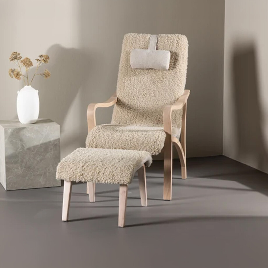 Nohr Fauteuil 'Tandra' Met voetenbank, kleur Zand afbeelding 1