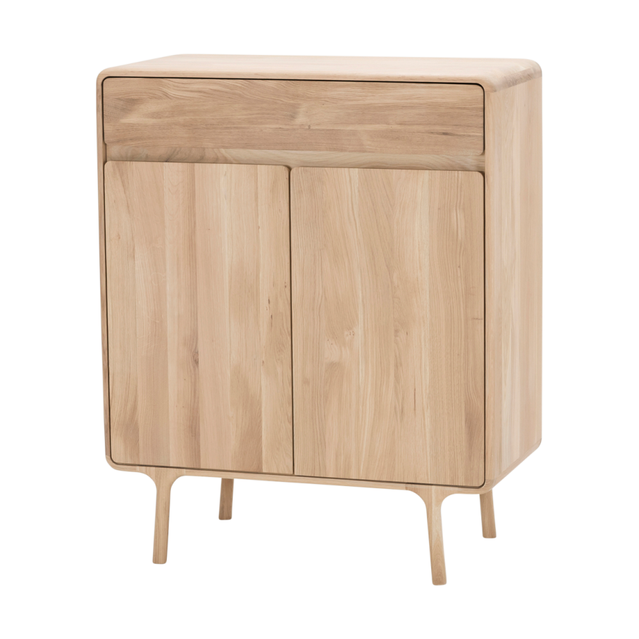 Fawn cabinet houten opbergkast whitewash - 90 x 110 cm Fawn cabinet houten opbergkast whitewash - 90 x 110 cm afbeelding 1