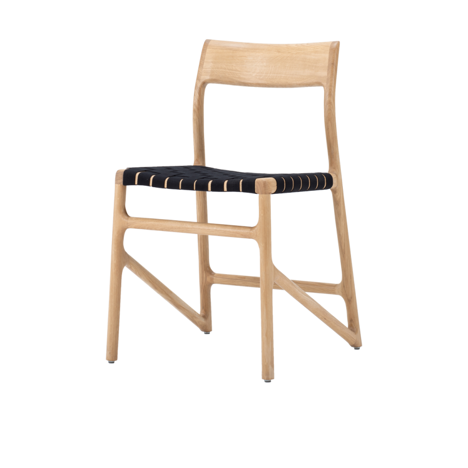 Fawn chair houten eetkamerstoel whitewash - met cotton webbing black 4555 afbeelding 1