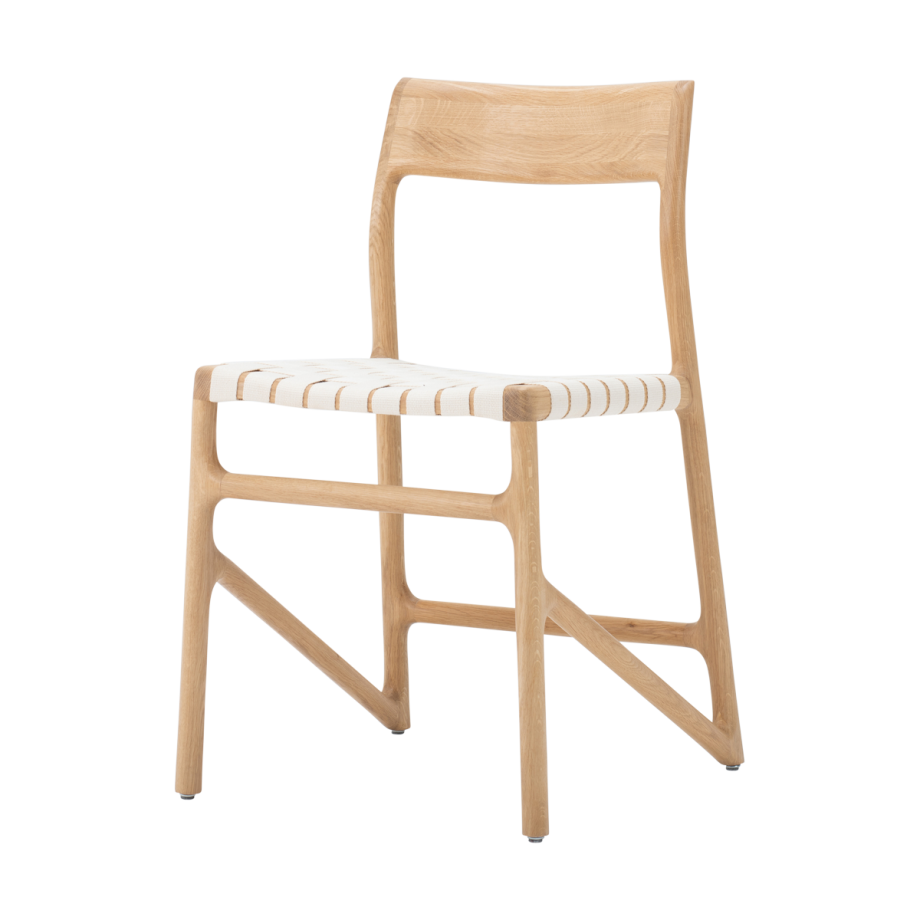 Fawn chair houten eetkamerstoel whitewash - met cotton webbing white 2001 afbeelding 1