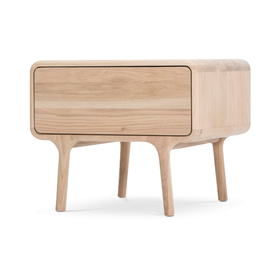 Fawn nightstand houten nachtkastje whitewash - 53 x 43 cm afbeelding 1