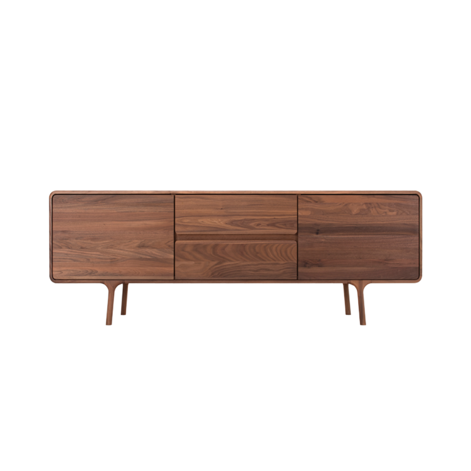 Fawn sideboard houten dressoir walnut - 180 x 45 cm Fawn sideboard houten dressoir walnut - 180 x 45 cm afbeelding 1