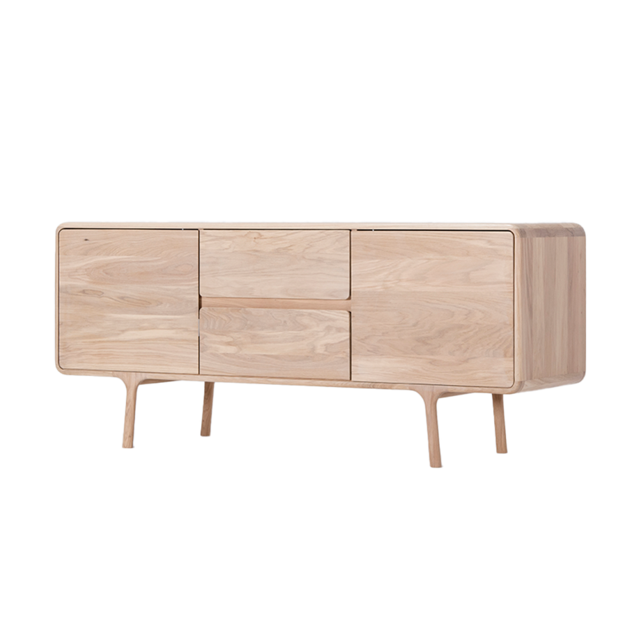 Fawn sideboard houten dressoir whitewash - 150 x 45 cm Fawn sideboard houten dressoir whitewash - 150 x 45 cm afbeelding 1