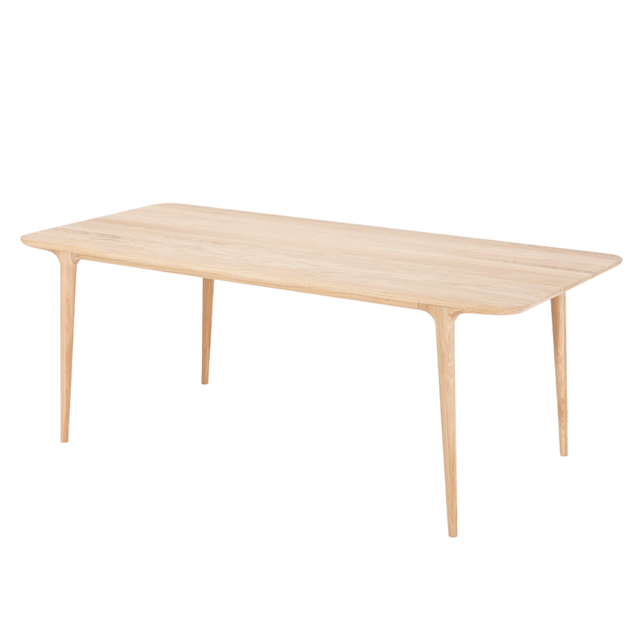 Fawn table houten eettafel whitewash - 200 x 90 cm Fawn table houten eettafel whitewash - 200 x 90 cm afbeelding 1