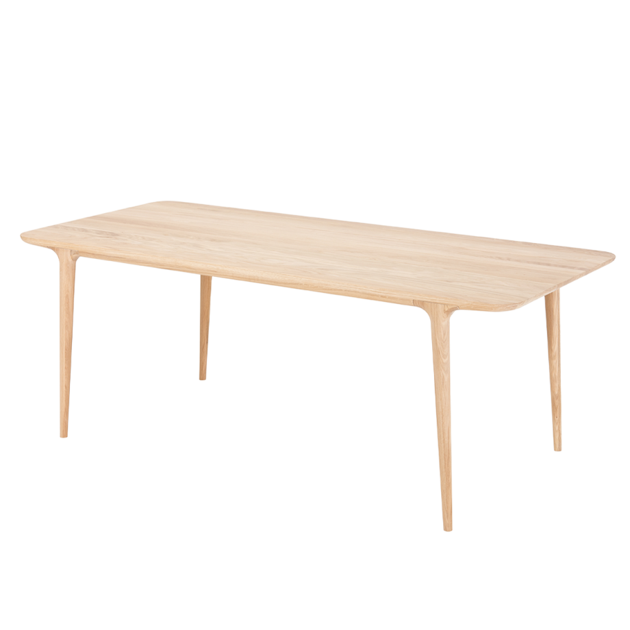 Fawn table houten eettafel whitewash - 200 x 90 cm afbeelding 1