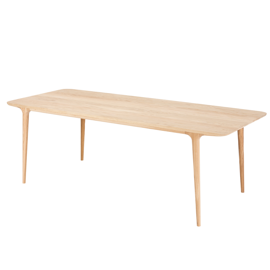 Fawn table houten eettafel whitewash - 220 x 90 cm afbeelding 1