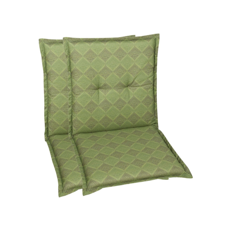 GO-DE Textil Tuinkussen (Stoelkussens voor stoelen met een lage rugleuning, Groen) afbeelding 1