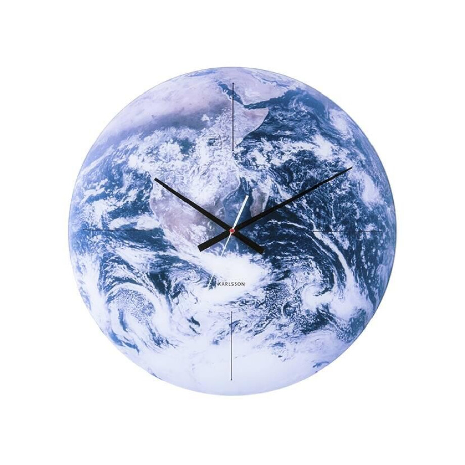 Wandklok Earth | KARLSSON afbeelding 1