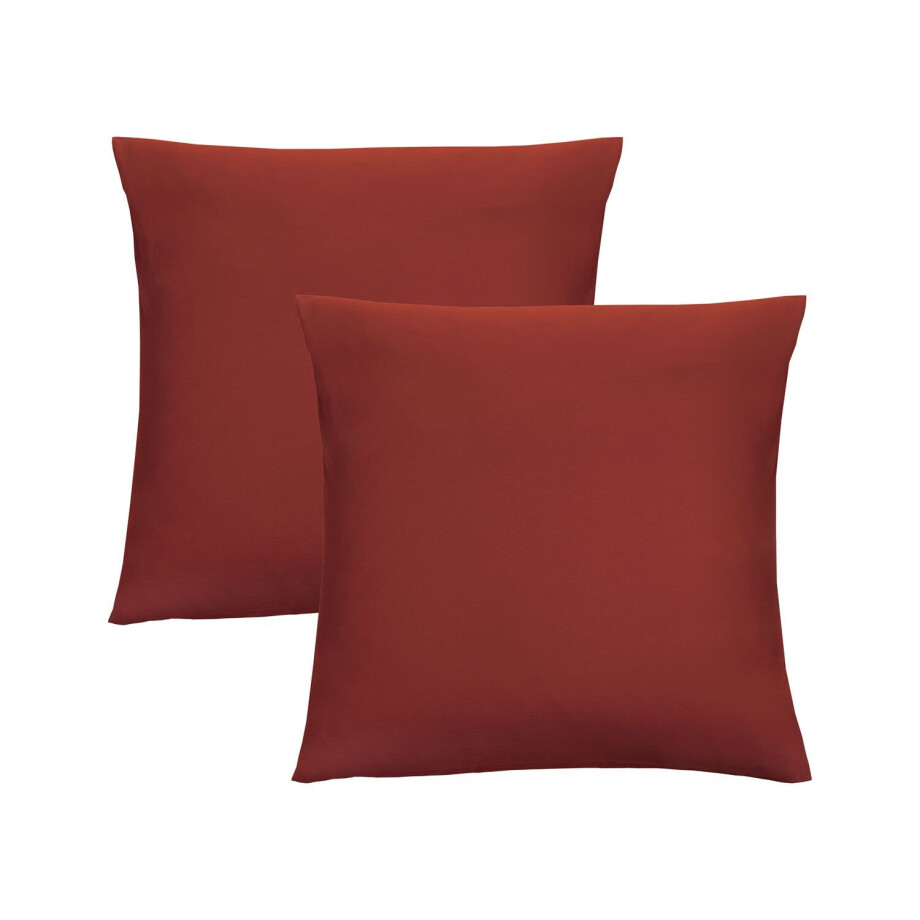 Biberna Fijne jersey kussenhoes (Roest, 80x80) afbeelding 1