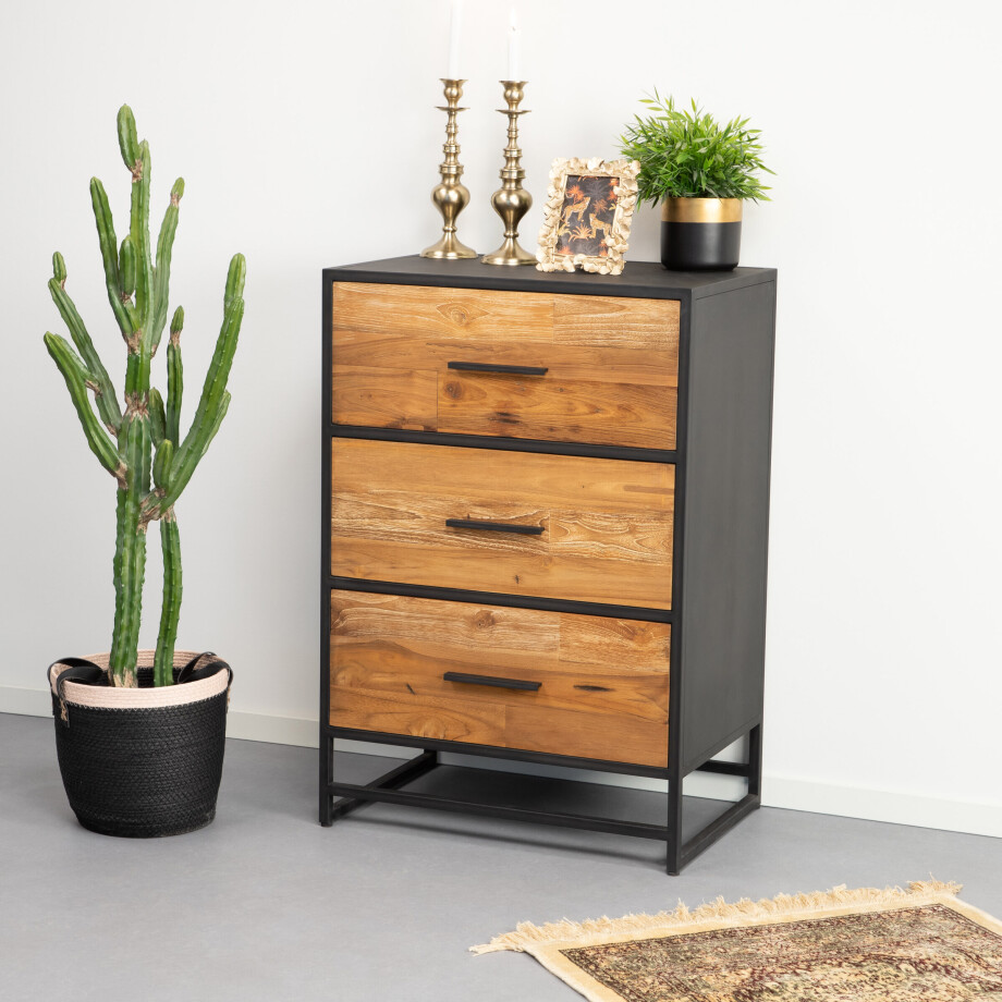 Tower Living Ladekast 'Felino' Teakhout Tower Living Ladekast 'Felino' Teakhout afbeelding