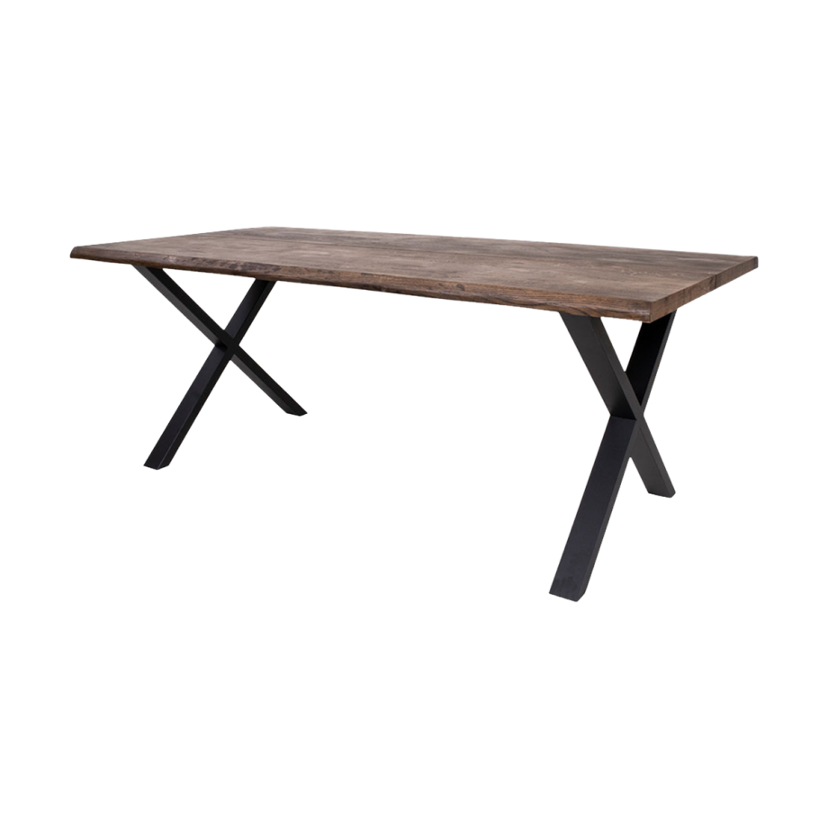 Fendi eikenhouten eettafel bruin - 200 x 95 cm afbeelding 1