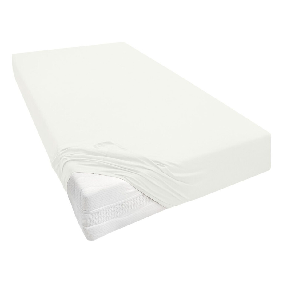 Biberna Jersey hoeslaken voor boxspringmatrassen (Crème, 140-160 x 200-220 cm) afbeelding 1