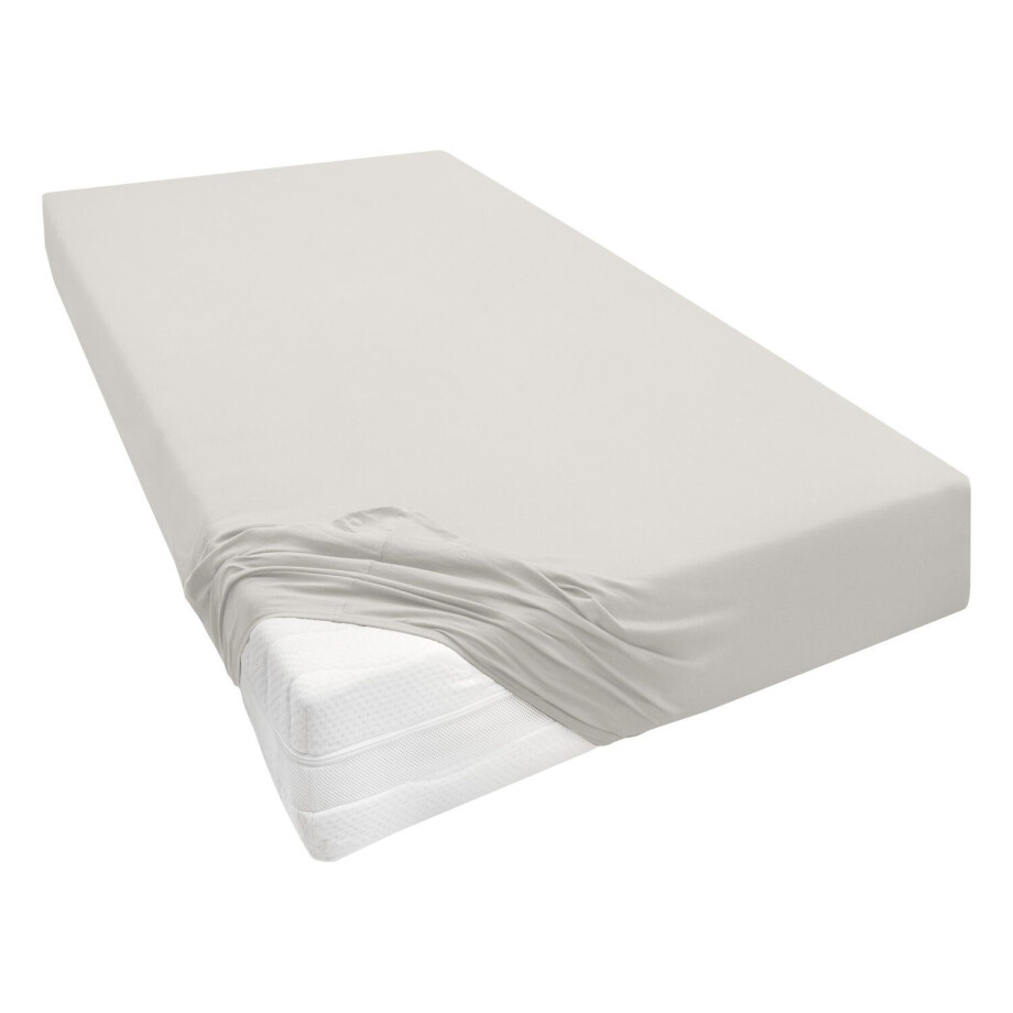 Biberna Jersey hoeslaken voor boxspringmatrassen (Lichtgrijs, 90-100 x 200-220 cm) afbeelding 1