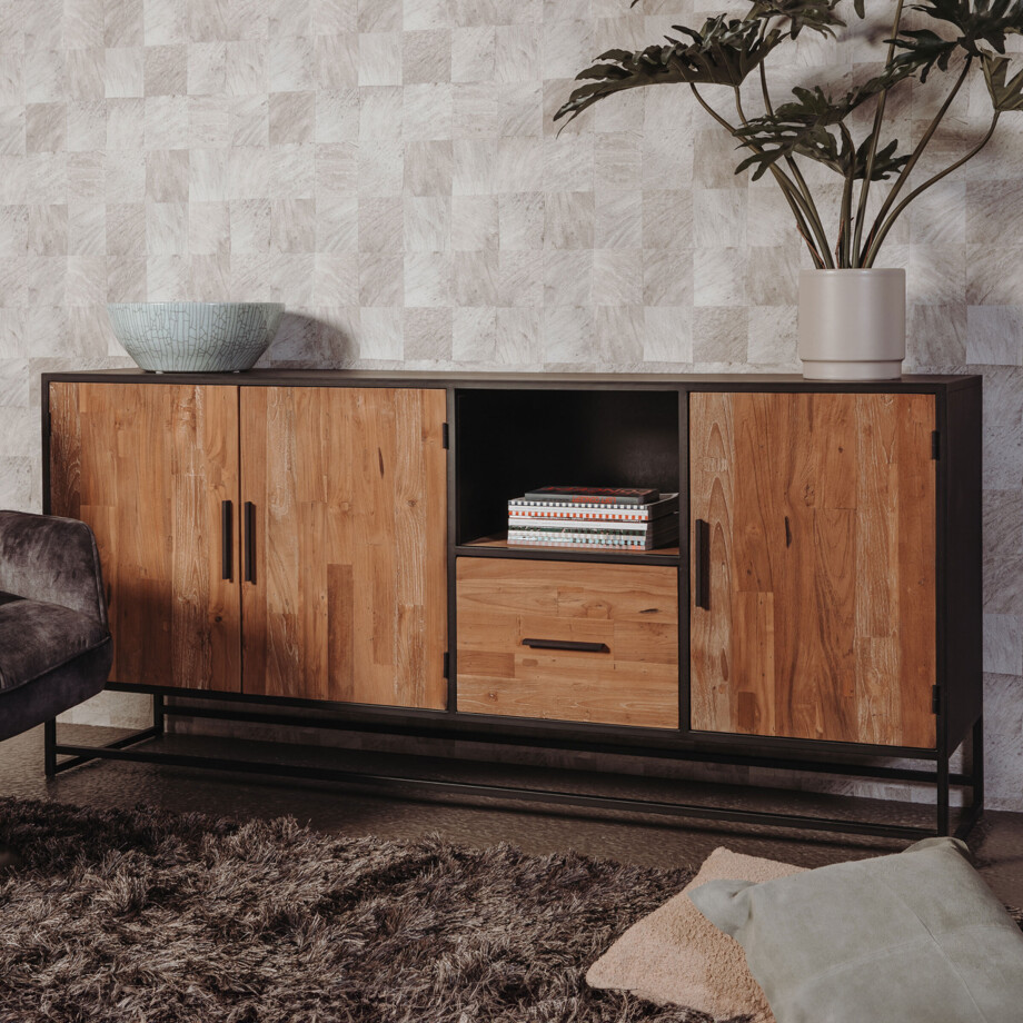 Tower Living Dressoir 'Felino' Teakhout, 200cm afbeelding 