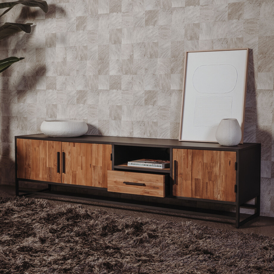 Tower Living TV-meubel 'Felino' Teakhout, 200cm afbeelding 