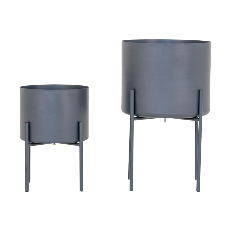 Fiep staande bloempot grijs - set van 2 Fiep staande bloempot grijs - set van 2 afbeelding 1