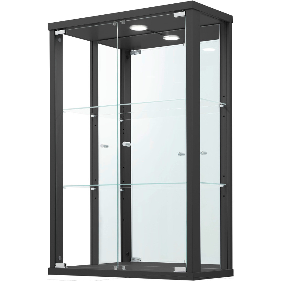 fif möbel Vitrinekast OPTIMA Hangvitrine/glasvitrine 2x glazen deur, perfect voor verzamelaars, verzamelvitrine afbeelding 1