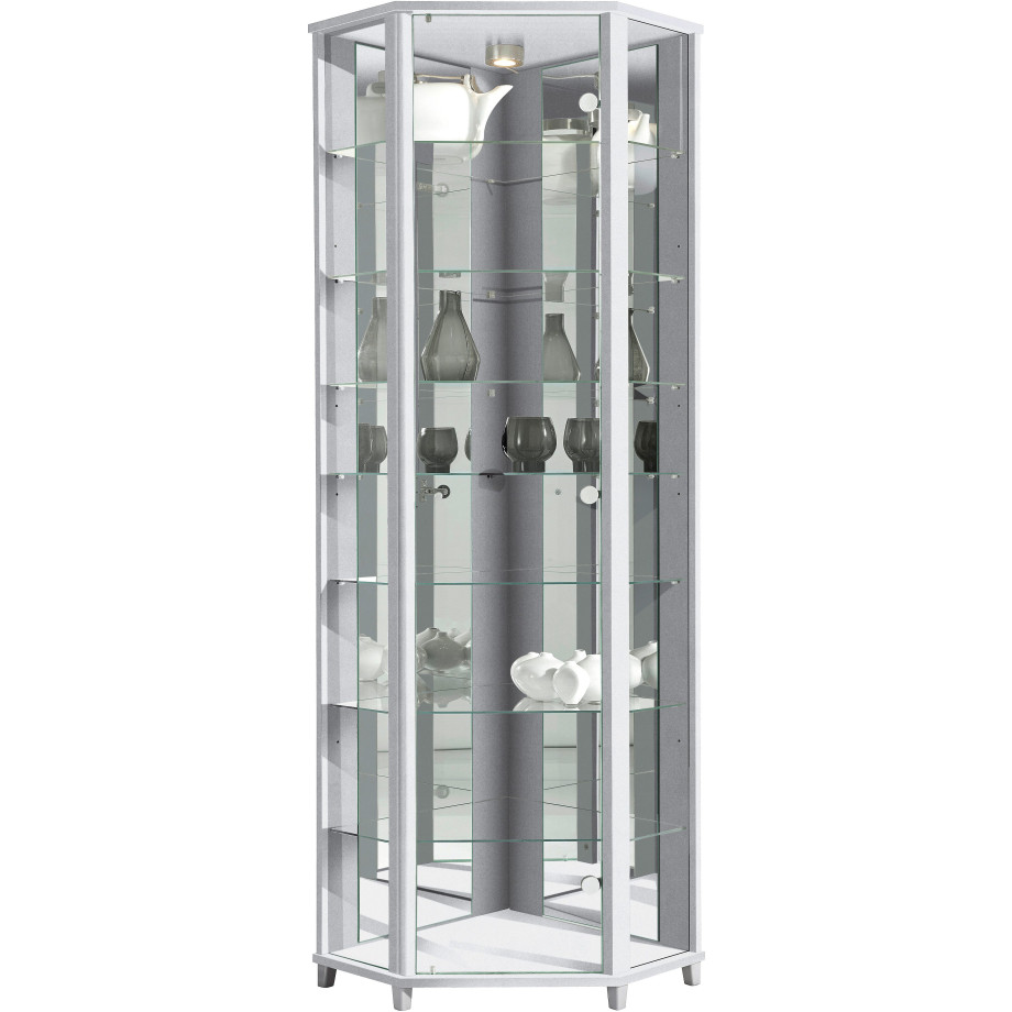 fif möbel Vitrinekast TRIO Hoekvitrine/Glasvitrine 1x Glazen deur, perfect voor verzamelaars, verzamelvitrine afbeelding 1