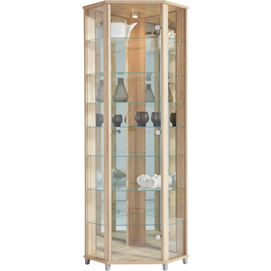 fif möbel Vitrinekast TRIO Hoekvitrine/Glasvitrine 1x Glazen deur, perfect voor verzamelaars, verzamelvitrine afbeelding 1