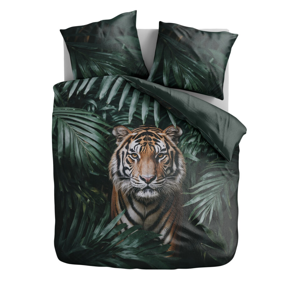 Dekbedovertrek Jungle Tiger - Eenpersoons (140x200 cm) - Meerkleurig Microvezel - Dessin: Dieren - Zydante - Dekbed-Discounter.nl afbeelding 