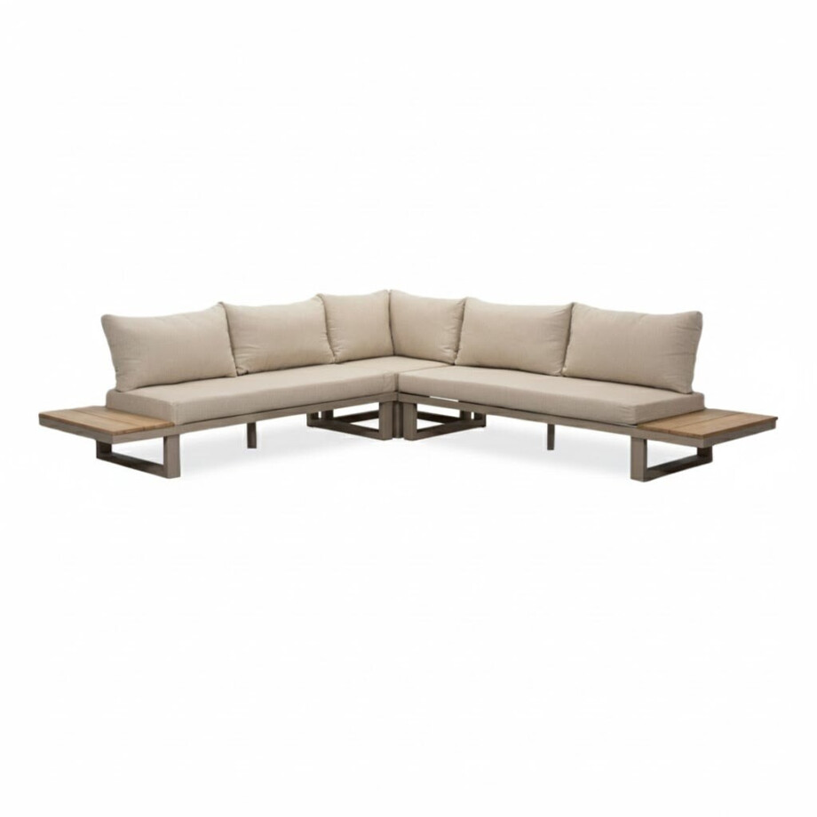 Canyon hoek loungeset 5 personen | aluminium + hardhout | beige | 4-delig - 288x288cm afbeelding 1