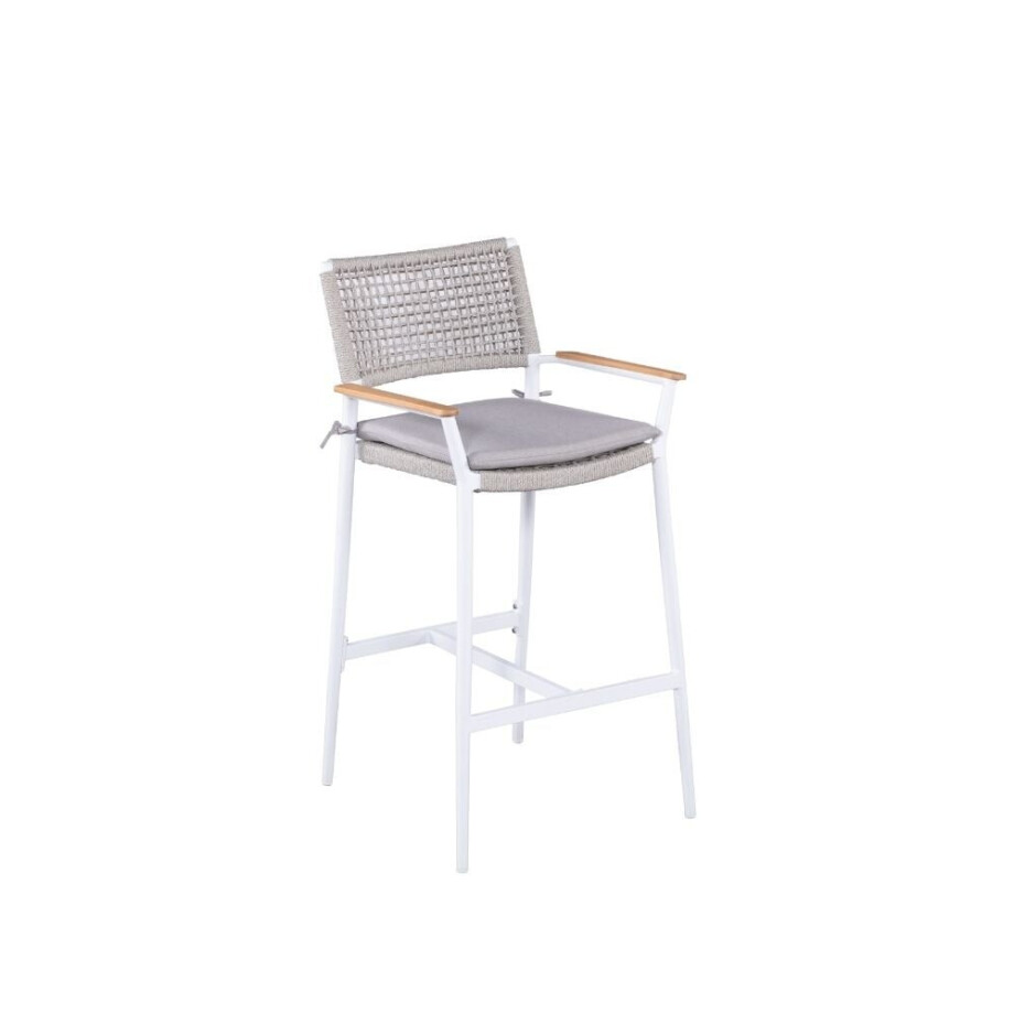 Sandro dining barstoel | touw + aluminium | wit afbeelding 1