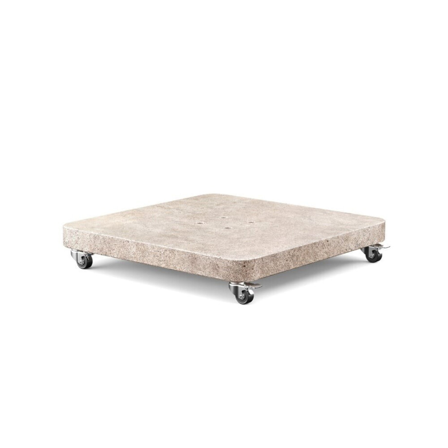 Venezia ronde hoek parasolvoet 90kg met zwenkwielen | graniet | beige afbeelding 1
