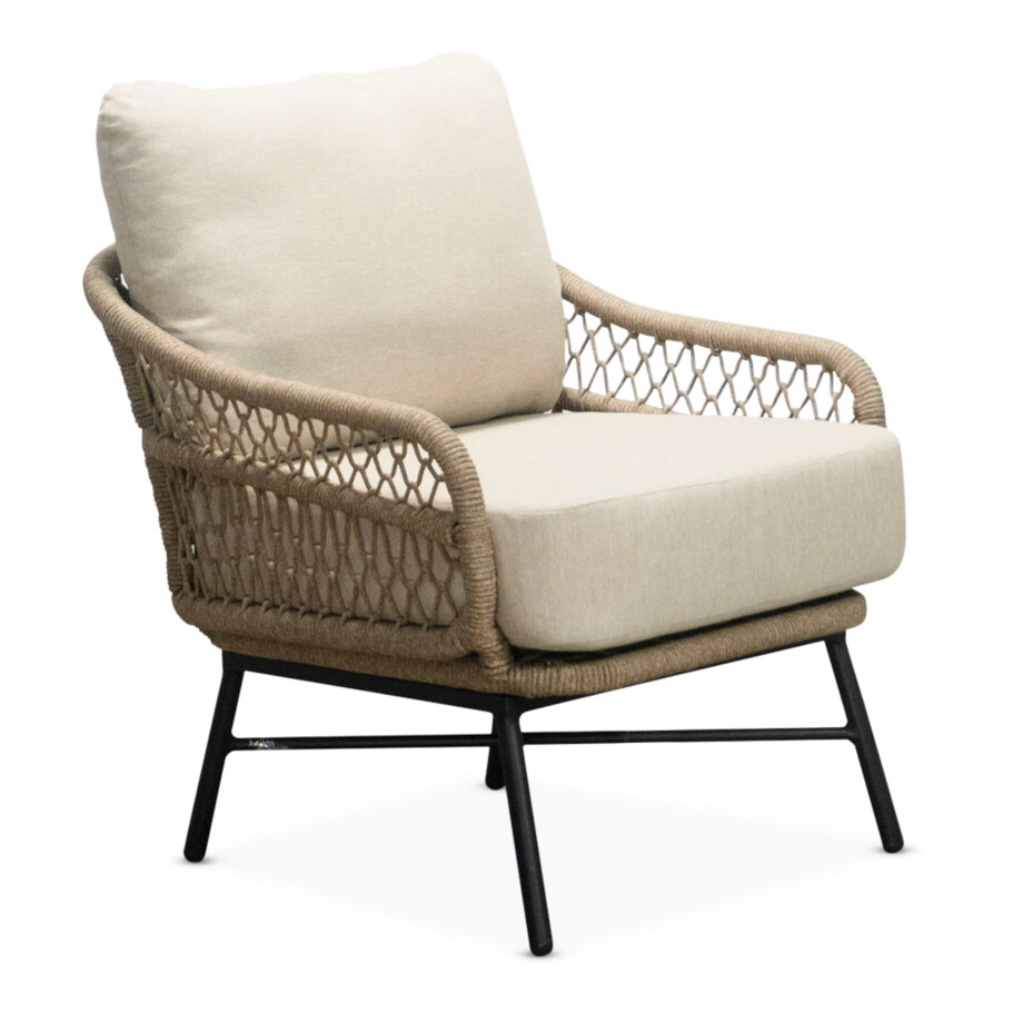 Ventura low dining tuinstoel | aluminium + touw | Sahara Dust afbeelding 1