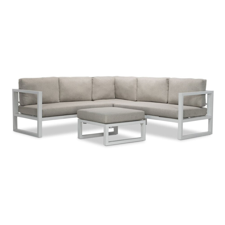 Cordoba hoek loungeset 5 personen | aluminium | wit | 4-delig - 228x228cm afbeelding 1