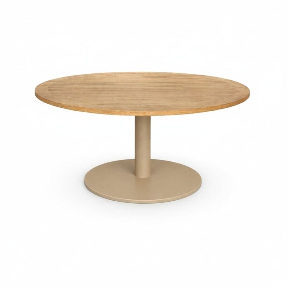 Ventura low dining tuintafel 6 personen | teakhout + aluminium | Natural Teak/beige | 150cm rond afbeelding 1