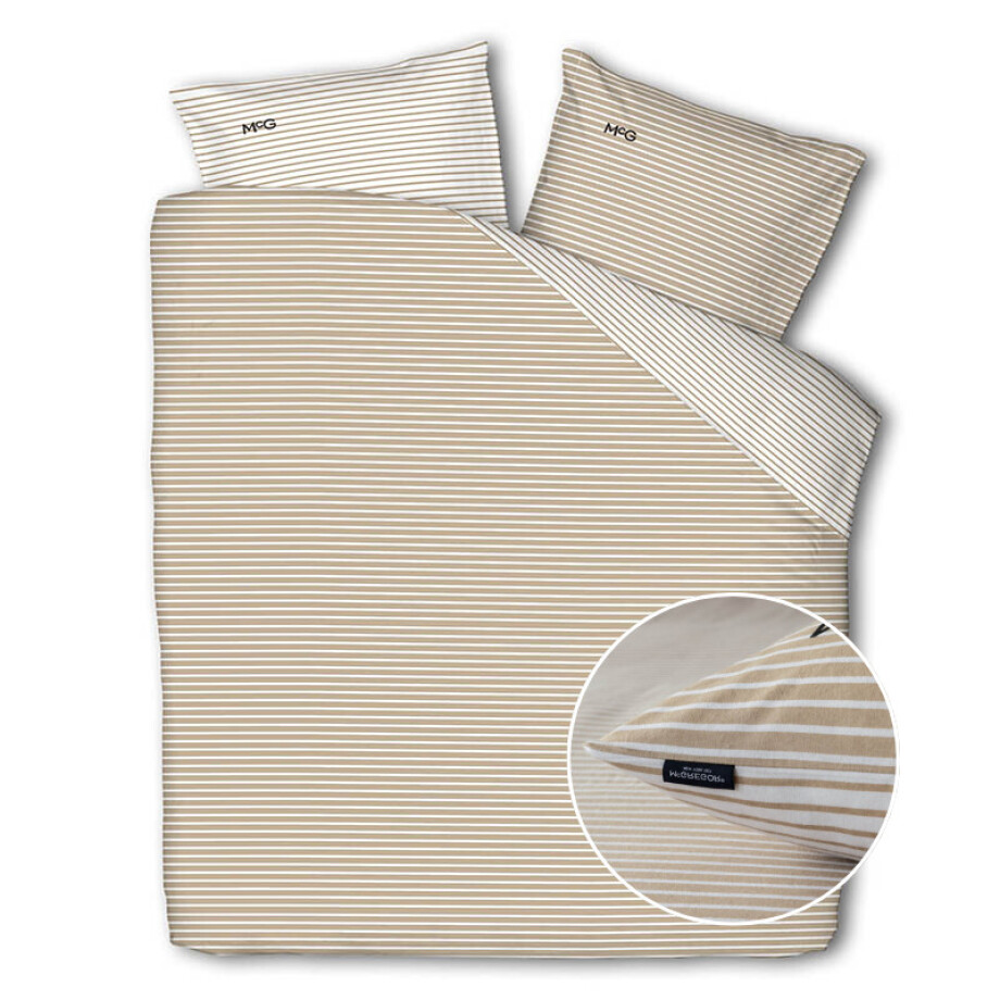 Dekbedovertrek McGregor - Eenpersoons (140x240 cm) - Beige Flanel - Dessin: Strepen - McGregor - Dekbed-Discounter.nl Dekbedovertrek McGregor - Eenpersoons (140x240 cm) - Beige Flanel - Dessin: Strepen - McGregor - Dekbed-Discounter.nl afbeelding