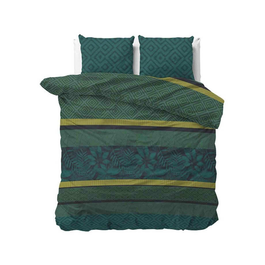 Dekbedovertrek Green Ethic Dekbedovertrek - Lits-Jumeaux (240x220 cm) - Groen Polyester-katoen - Dessin: Patroon - Sleeptime Elegance - afbeelding 1