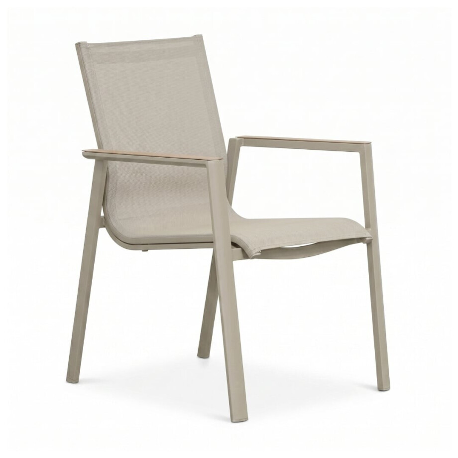 Rhodos dining tuinstoel | aluminium | beige Rhodos dining tuinstoel | aluminium | beige afbeelding 1