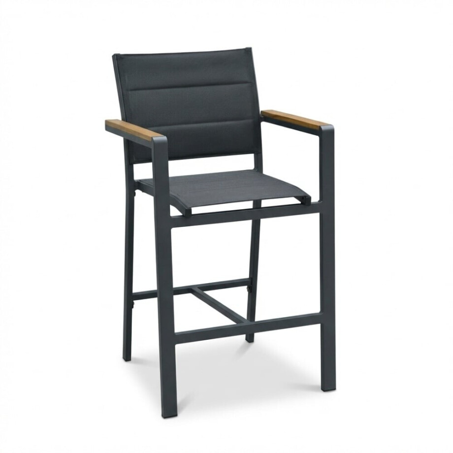 Bristol dining barstoel | textileen + aluminium | antraciet afbeelding 1