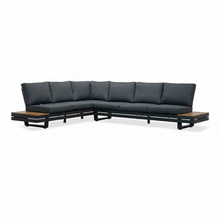 Vegas hoek loungeset-links 6 personen | aluminium + polywood | antraciet | 4-delig - 311x230cm Vegas hoek loungeset-links 6 personen | aluminium + polywood | antraciet | 4-delig - 311x230cm afbeelding 1