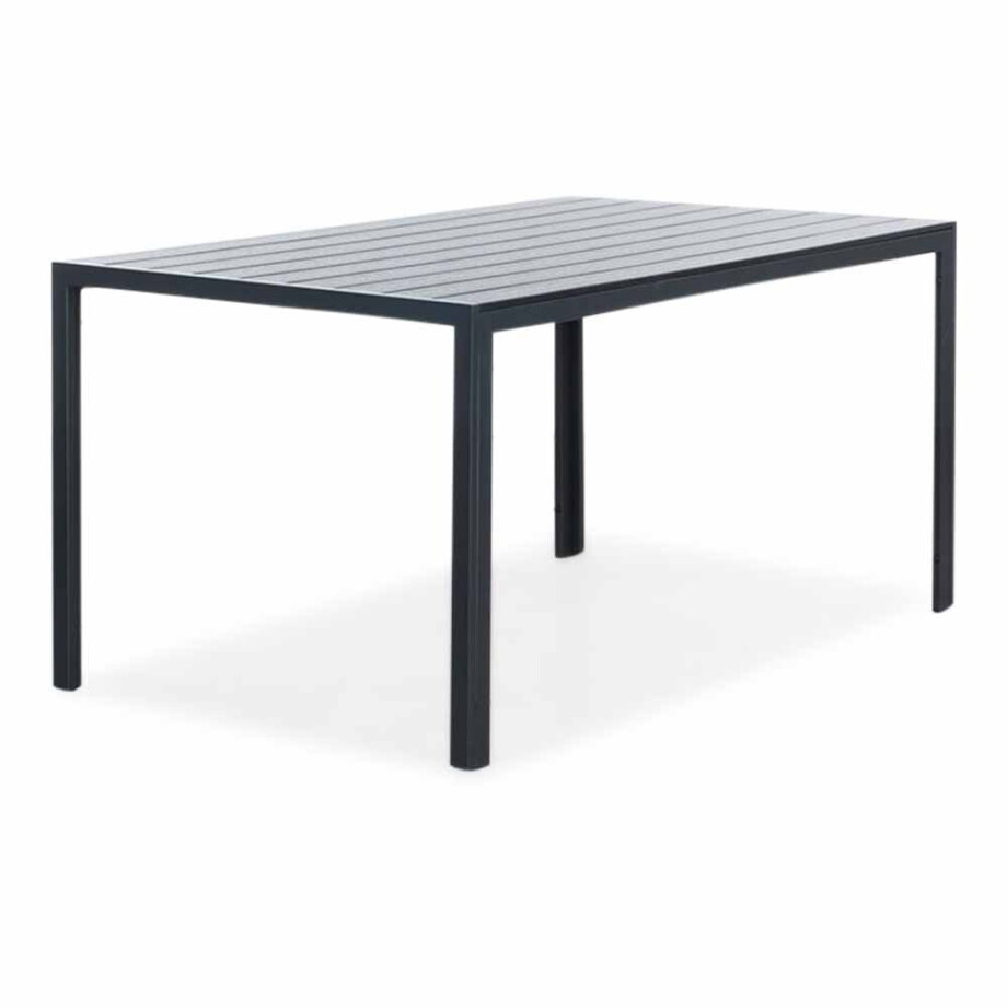 Manchester dining tuintafel 4 personen | polywood + aluminium | zwart | 150cm Manchester dining tuintafel 4 personen | polywood + aluminium | zwart | 150cm afbeelding 1