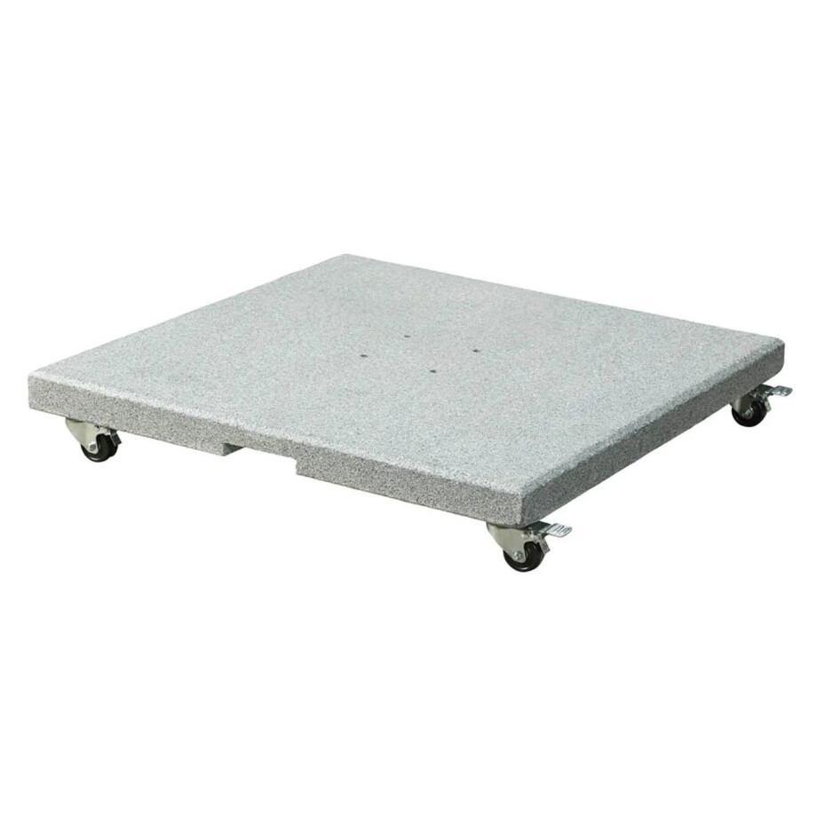 Salerno parasolvoet 90kg met zwenkwielen | graniet | grijs Salerno parasolvoet 90kg met zwenkwielen | graniet | grijs afbeelding 1