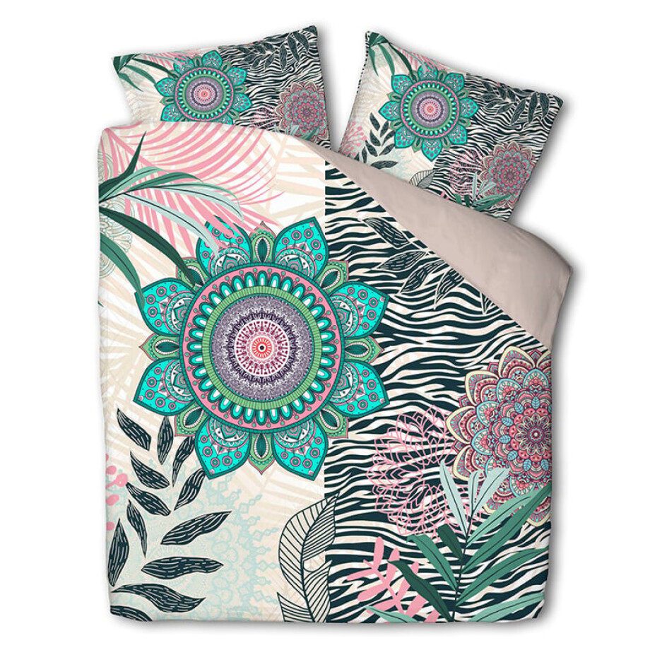 Dekbedovertrek Smiling Serenade - Eenpersoons (140x200 cm) - Meerkleurig Polyester-katoen - Dessin: Patroon - Luna Bedding - Dekbed-Discounter.nl afbeelding 